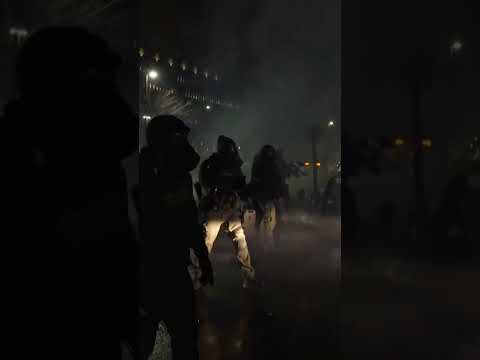 Flashbangs thrown into protest crowd outside Minneapolis federal building #shorts