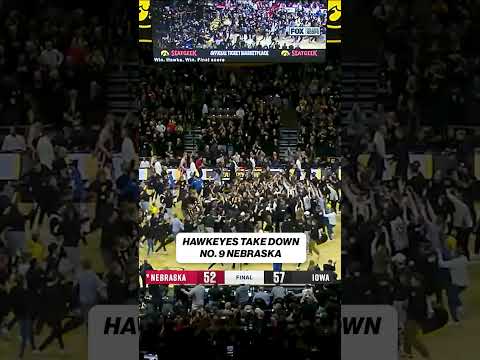 Court Storm in IOWA 🚨 #iowa #cbb #upset #cbb #cbk #collegebasketball