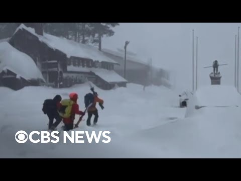 Officials provide updates after massive avalanche traps skiers in California | full video