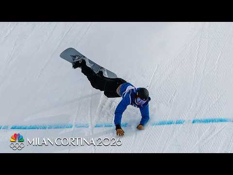 Wildest snowboard slopestyle crashes at Milan Cortina Winter Olympics | NBC Sports