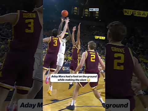 Aday Mara still had a foot down while making the slam 😲 #basketball