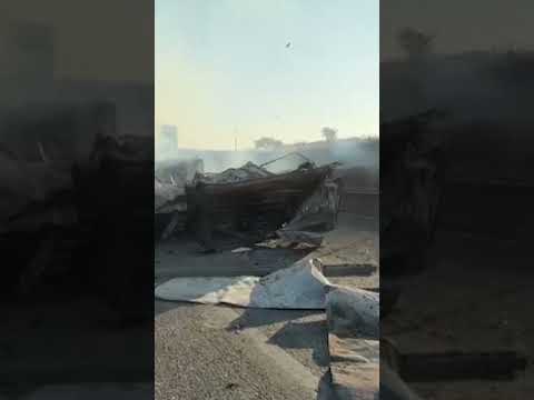 Highway Blockaded With Burning Vehicles After Mexican Cartel Violence #shorts