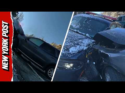 Insane Footage Shows NY State Trooper Hit by Out of Control Car