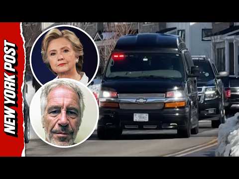 Hillary Clinton’s Motorcade Arrives for Epstein Deposition