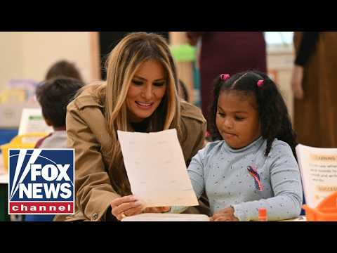 Melania Trump celebrates Valentine’s Day with children at NIH