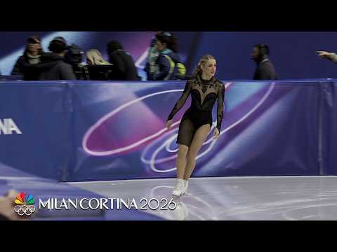 USA’s Emilea Zingas, Vadym Kolesnik warm up ahead of free dance | Winter Olympics 2026 | NBC Sports