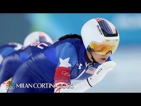 Brittany Bowe leads U.S. women to speed skating pursuit semis | Winter Olympics 2026 | NBC Sports