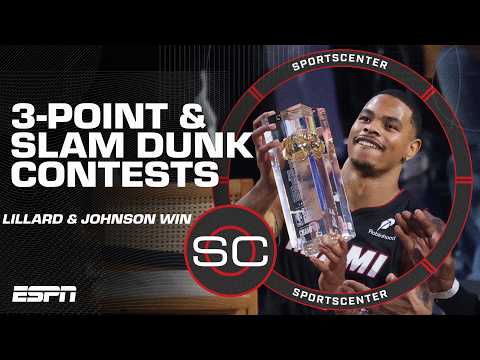 NBA 3-Point & Slam Dunk Contest Recap 🏀 Damian Lillard, Keshad Johnson win trophies 🏆 | SportsCenter