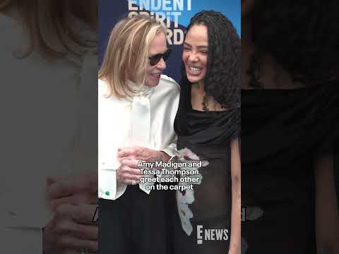 Amy Madigan and Tessa Thompson at the Film Independent Spirit Awards. 🥹