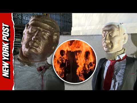 Iranians Set Trump, Netanyahu Effigies ABLAZE During War Rally