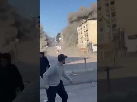 People Flee in Panic After Israeli Strike Hits Building in Lebanon #shorts