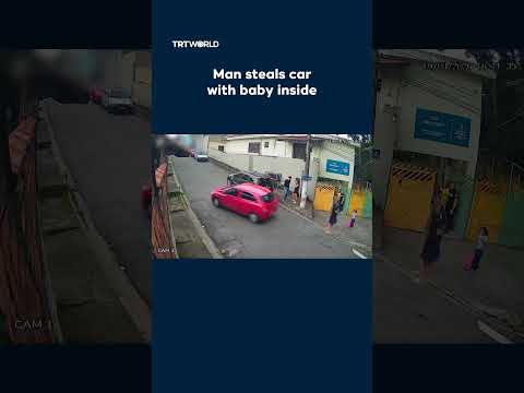 Car theft in Sao Paulo with baby still inside vehicle