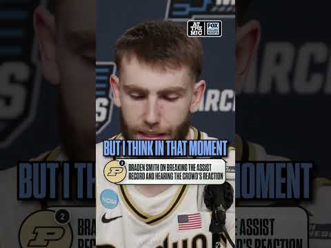 Braden Smith reacts to breaking NCAA all-time assist record ๐ #basketball #purdue #marchmadness #cbb