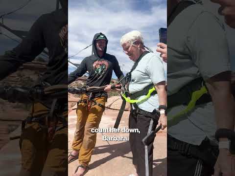 78-year-old daredevil takes on 500-foot plunge off Utah cliff #shorts
