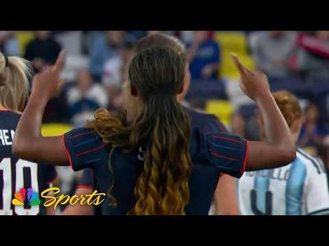 Jaedyn Shaw’s curler doubles USWNT lead v. Argentina in SheBelieves Cup Group Stage | NBC Sports