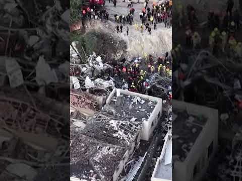 Drone Footage Captures Widespread Damage At Site Of Iranian Missile Strike In Israel #shorts