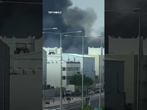 Smoke rises in Doha following Iranian strike