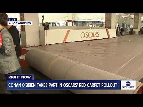 LIVE: Conan O’Brien takes part in Oscars red carpet rollout