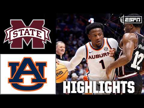 Mississippi State Bulldogs vs. Auburn Tigers | SEC Tournament Highlights | ESPN College Basketball