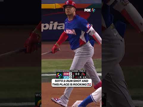 SOTO HOMER GETS STADIUM ROCKING ๐ #juansoto #worldbaseballclassic #dominicanrepublic