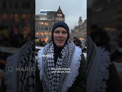 Street Ramadan iftar held in support of Palestine in Amsterdam