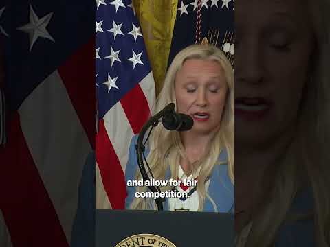 Trump Chokes Up After Olympian Presents Him Her Order of Ikkos Medal #shorts