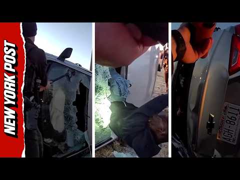 Intense Police Chase Ends With Flipped Car Caught by Dashcam