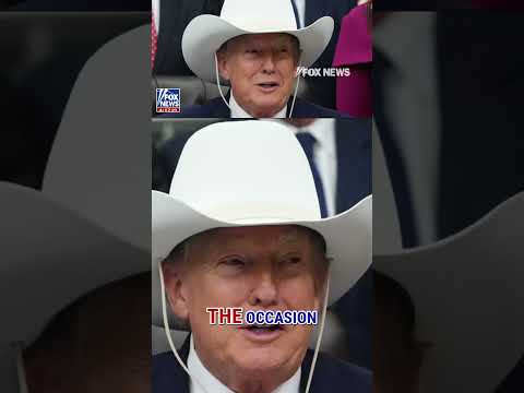 Trump receives cowboy hat from rodeo champions #foxnews #news #us #fox