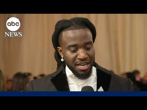 Oscars 2026: Shaboozey makes red carpet arrival