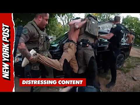 Wild Arrest Caught on Camera as Drunk Man Bites Police Dog Back