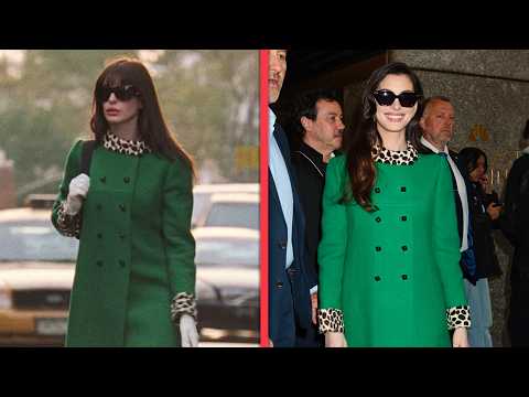 Anne Hathaway Sports Andy Sachs’ Iconic Green Coat for ‘The Devil Wears Prada 2’ Press