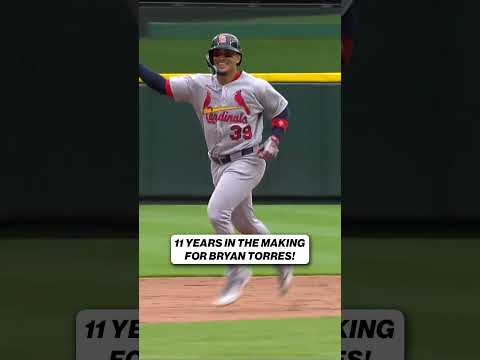 After 11 years in the minor leagues, Bryan Torres went yard in his MLB debut! ๐ #mlb #baseball