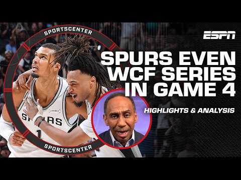 Stephen A. & Perk REACT to Thunder-Spurs Game 4 🚨 ‘WEMBY & CASTLE SET THE TONE!’ | SportsCenter