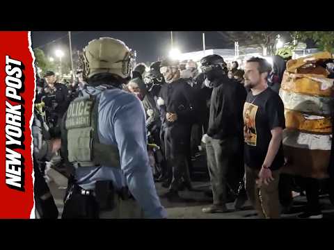 Vile Anti-ICE Protester Spits at Agent as Newark Crowd Chants ‘Go Kill Yourselves’