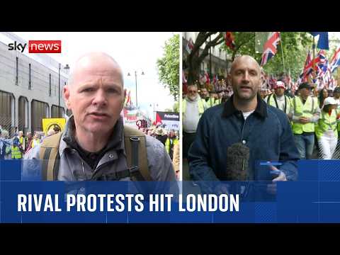 On the ground with major rival protests in London