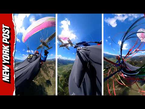 Terrifying Moment Plane SLICES Through Paraglider