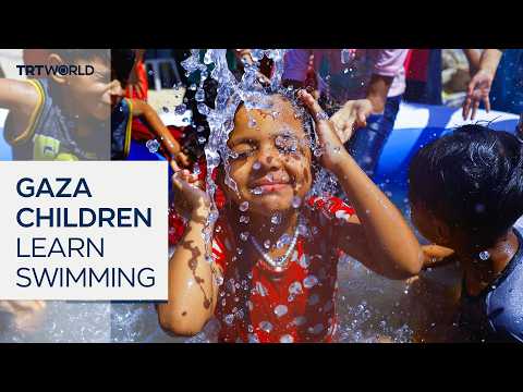 Children in Gaza receive free swimming lessons