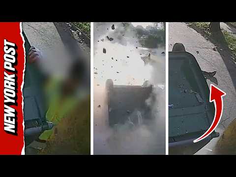 Security Camera Captures Harrowing Moment Oxygen Canister Explodes in Garbage Truck, Injuring Worker