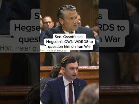 Sen. Ossoff uses Hegseth’s OWN WORDS to question him on Iran War