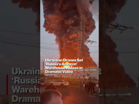 Ukrainian Drones Set ‘Russia’s Amazon’ Warehouse Ablaze in Dramatic Video #shorts