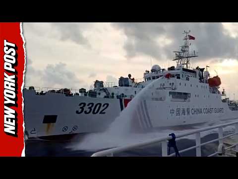 Chinese Coast Guard UNLEASHES Water Cannons on Philippine Vessel