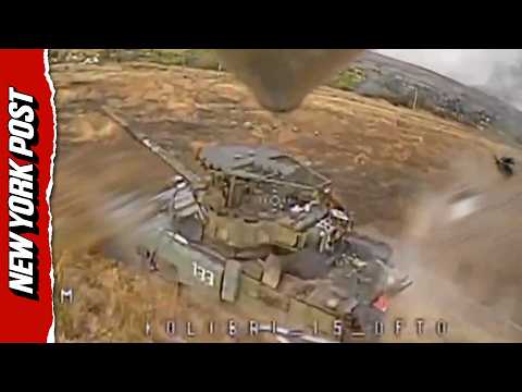 Ukraine Drone Defends Against Massive Armored Russian Assault