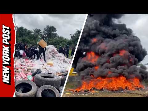 $336 Million Worth of Cocaine Set Ablaze Following Historic Bust