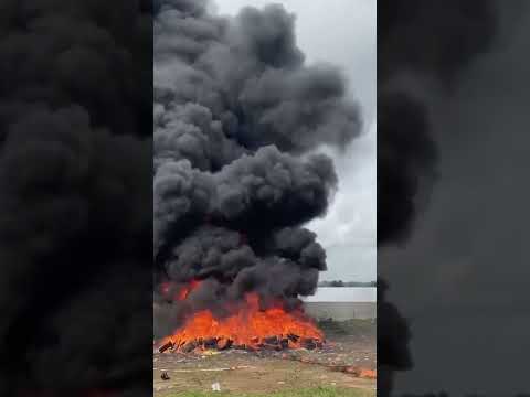 $336 Million Worth of Cocaine Set Ablaze Following Historic Bust #shorts