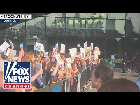Trans activists ERUPT in protest outside WNBA game