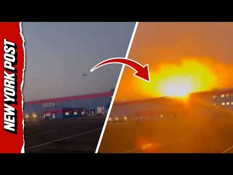 Moment Drone Strike Blasts Ozon Facility In Russia, Sparking Massive Fire