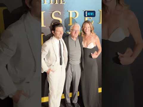 Adam Scott, Robert De Niro, and Michelle Monaghan pose together at the premiere of “The Whisper Man”