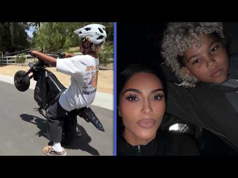 Saint West, 10, Shows Off Motorbike Skills in Instagram Debut