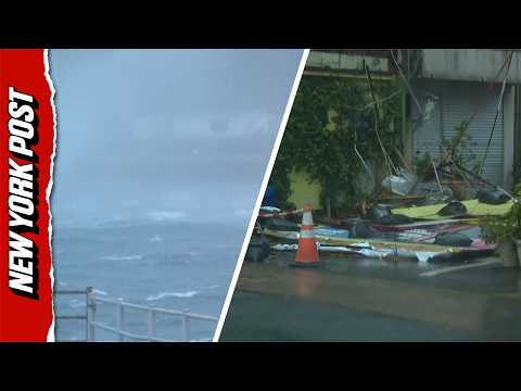 Typhoon Dolphin BATTERS Japan With Strong Winds, Heavy Rain