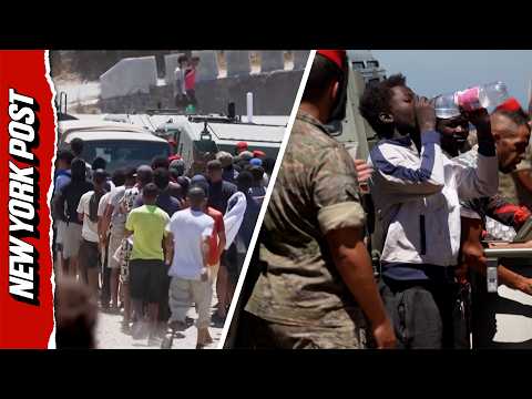 Desperate Migrants Pack Spanish Army Water Distribution Point